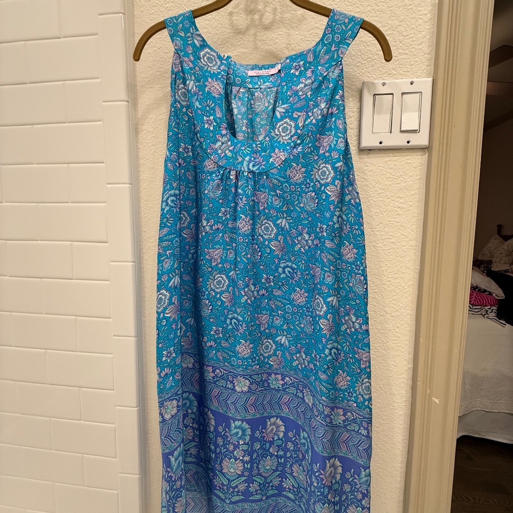 Size M Calypso St Barth Blue Silk Dress